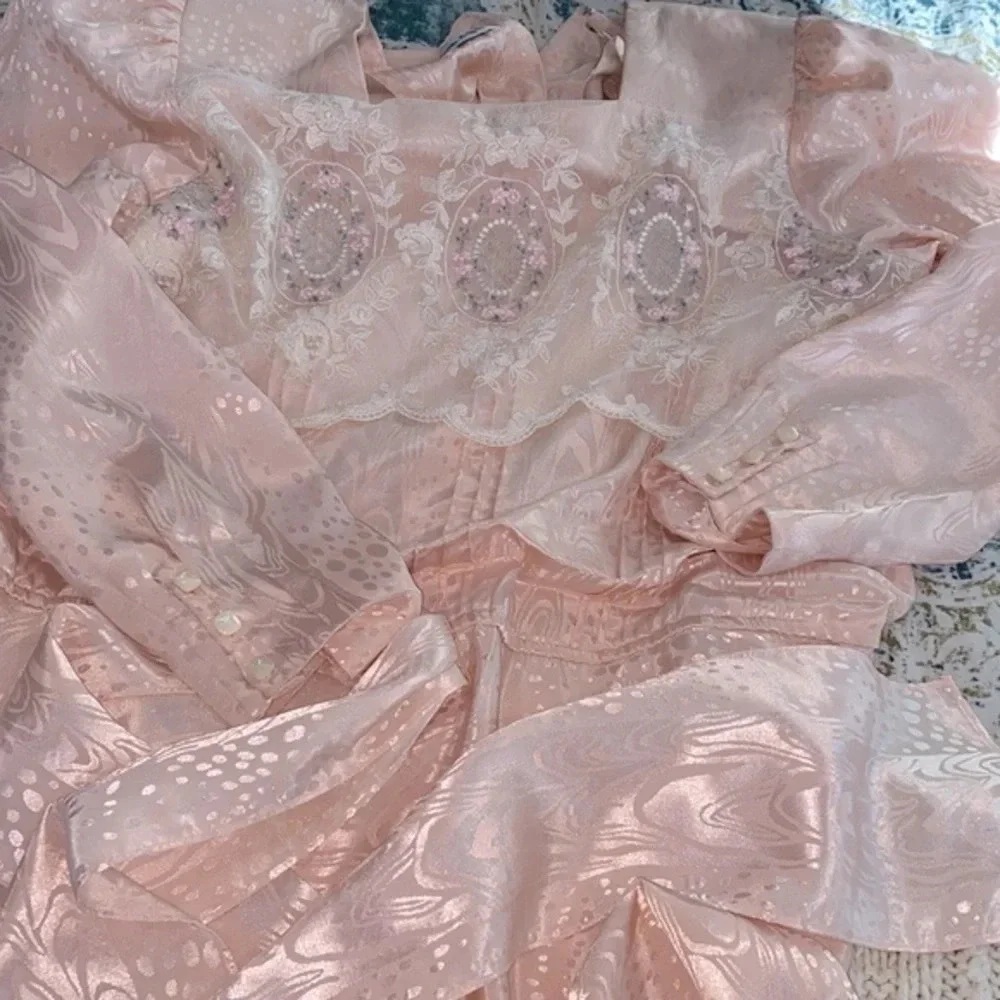 Vintage Nilani peach color maxi dress size 14 - Picture 10 of 11